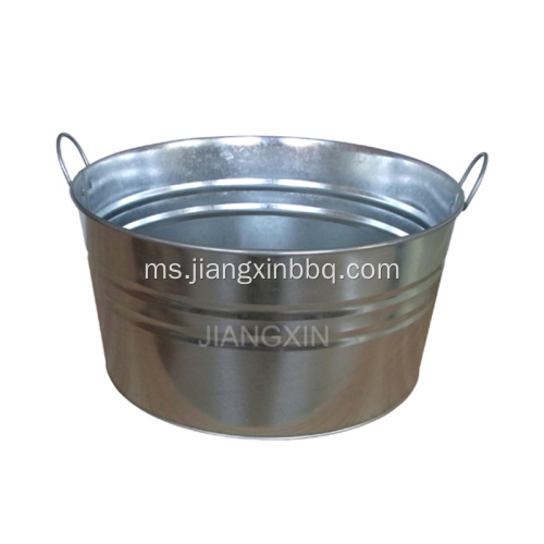 Galvanized Champagne Oval BBQ Bucket